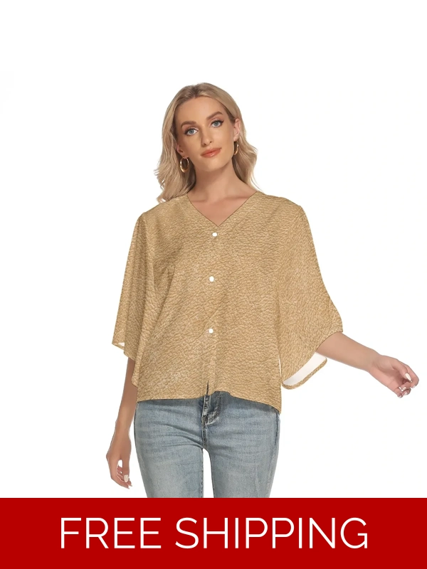 Motiff Shop Bat Sleeve V-Neck Top